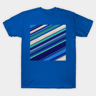 Blues and WOOD stripes T-Shirt